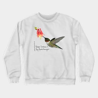 Ruby-Throated Hummingbird X Aquilegia Canadensis Crewneck Sweatshirt